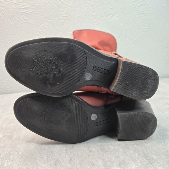 Vince Camuto Equestrian Boots 7.5 Brown Leather Knee High Studded Western Riding - Picture 7 of 14